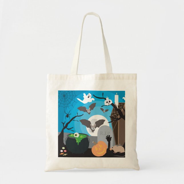 Halloween Scene Tote Bag (Front)