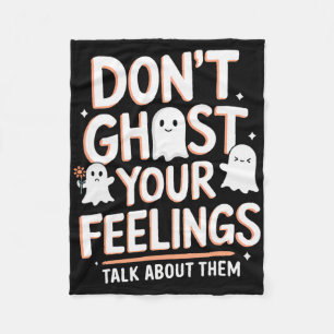 Halloween School Counsellor Don't Ghost Your Feeli Fleece Blanket