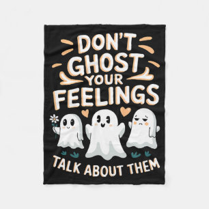 Halloween School Counsellor Don't Ghost Your Feeli Fleece Blanket