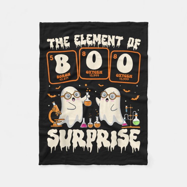 Halloween Science Ghost Teacher The Element Of Sur Fleece Blanket (Front)