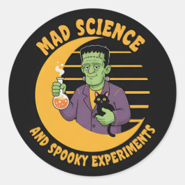 Halloween Science Sticker with Cute Frankenstein
