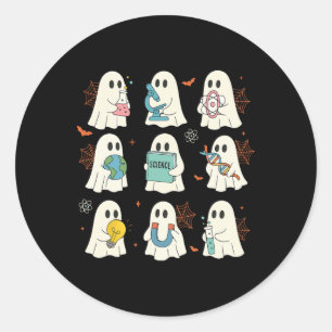 Halloween Science Teacher Student Ghost Laboratory Classic Round Sticker