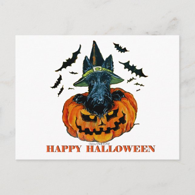 Halloween Scottie Postcard (Front)