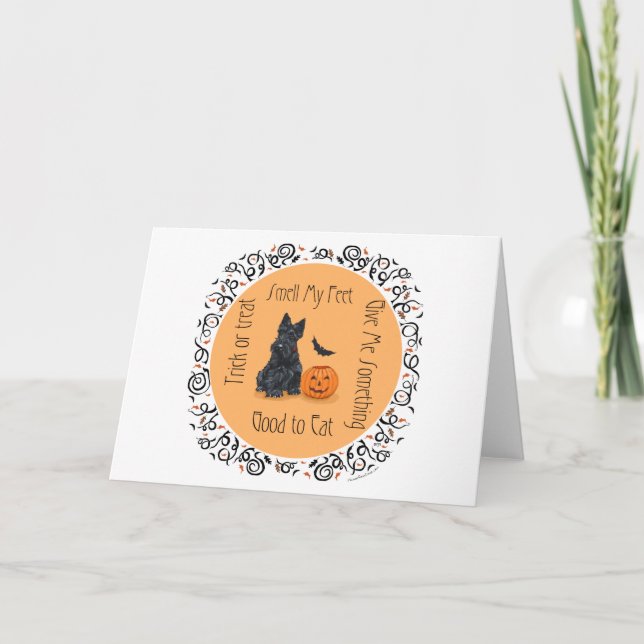Halloween Scottish Terrier Card (Front)