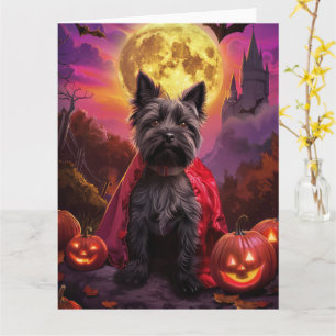 Halloween Scottish Terrier Vampire Pumpkins Scary Card