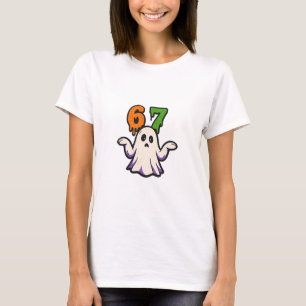 Halloween Scp 67 Cute Ghost Meme Six Seven Costume T-Shirt