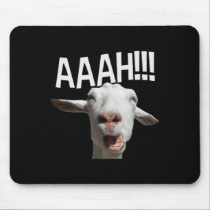 Halloween Screaming Goat Aaah!!! Fun Crazy Goat Pr Mouse Pad