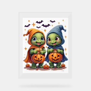 Halloween Sea Turtle Ghost Turtles T-Shirt Acrylic Sign