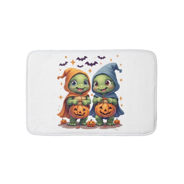 Halloween Sea Turtle Ghost Turtles T-Shirt Bath Mat (Front)