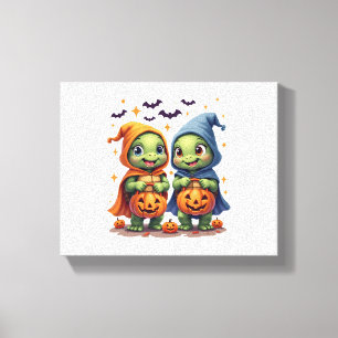 Halloween Sea Turtle Ghost Turtles T-Shirt Canvas Print