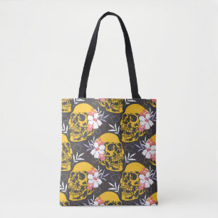 Halloween seamless pattern with colourful and scar tote bag