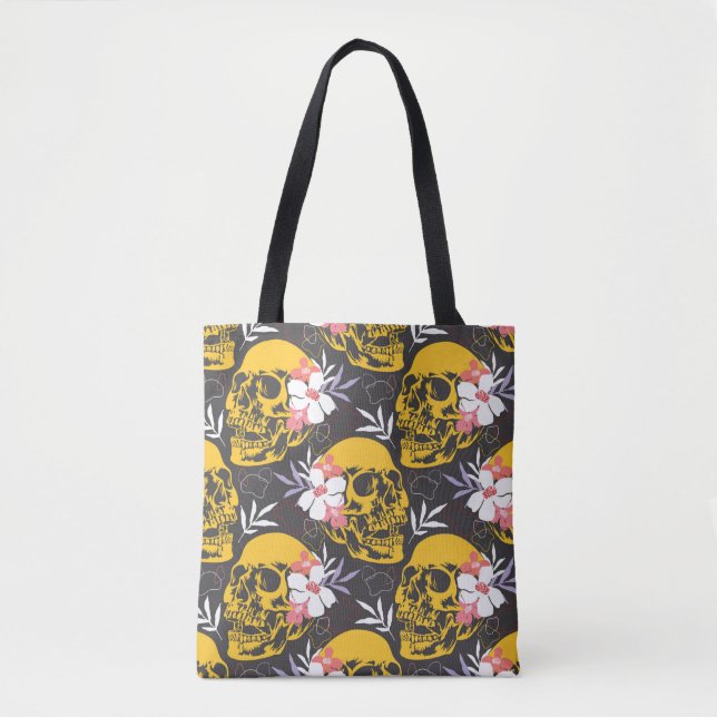 Halloween seamless pattern with colourful and scar tote bag (Front)