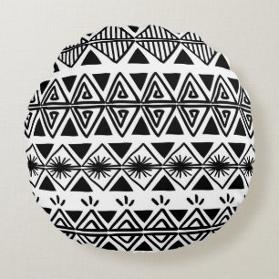 Halloween seamless pattern with flowers,pumpkins a round cushion
