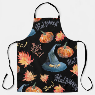 Halloween seamless pattern with halloween pumpkin, apron