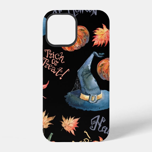 Halloween seamless pattern with halloween pumpkin, iPhone case (Back)