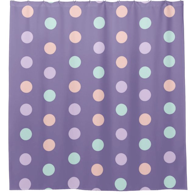 Halloween seamless pattern with polka dots isolate shower curtain (Front)