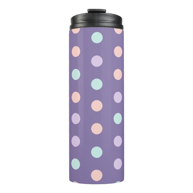 Halloween seamless pattern with polka dots isolate thermal tumbler (Front)