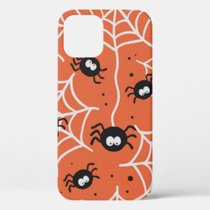 Halloween seamless pattern with spiders and web. iPhone 12 case