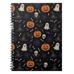 Halloween Seamless Spooky Pattern Notebook
