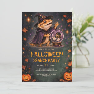 Halloween Seance Party Bearded Dragon Art Invitation