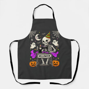 Halloween Sewing Skeleton Spooky Ghost Pumpkin Sew Apron