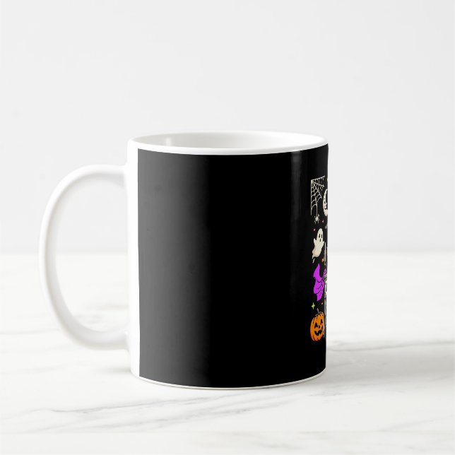 Halloween Sewing Skeleton Spooky Ghost Pumpkin Sew Coffee Mug (Left)