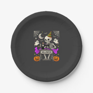 Halloween Sewing Skeleton Spooky Ghost Pumpkin Sew Paper Plate