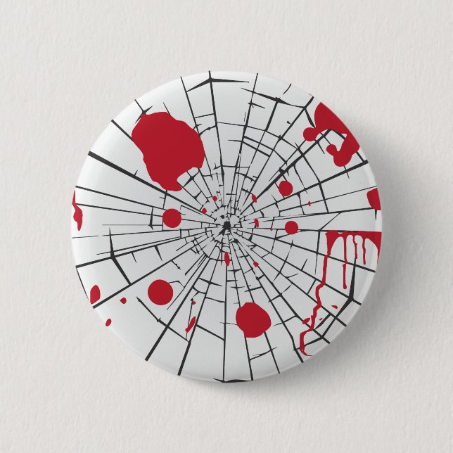 halloween shattered glass 6 cm round badge (Front)