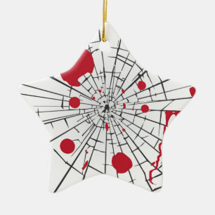halloween shattered glass ceramic tree decoration