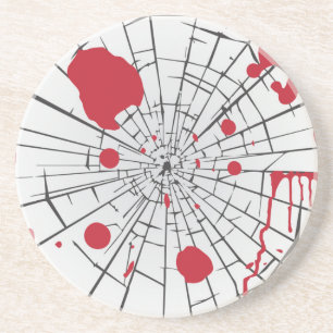 halloween shattered glass coaster