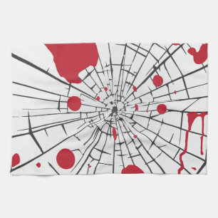 halloween shattered glass tea towel