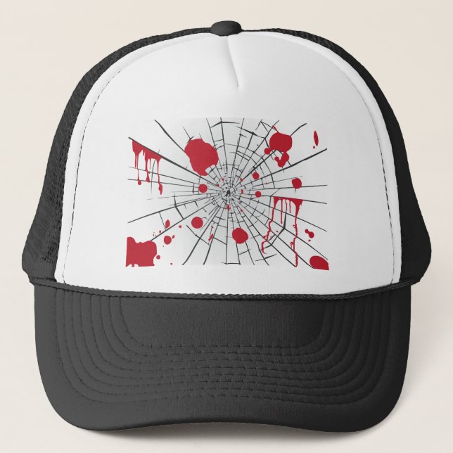 halloween shattered glass trucker hat (Front)