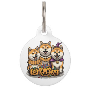 Halloween Shiba Inu Dogs Pet Tag