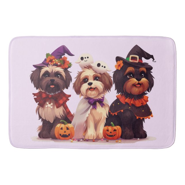Halloween Shih Tzu Dogs Bath Mat (Front)