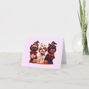 Halloween Shih Tzu Dogs Holiday Card
