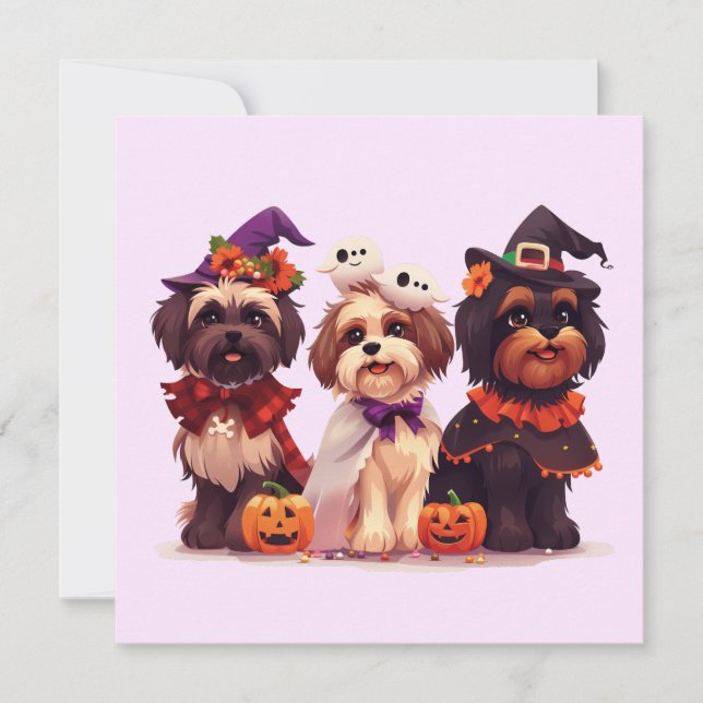 Halloween Shih Tzu Dogs Invitation (Front)