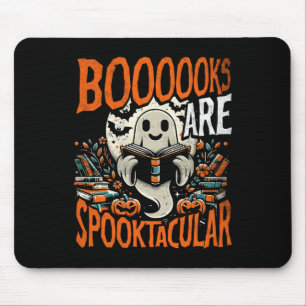 Halloween Shirt Book Lover Design Ghost With Books Mouse Pad
