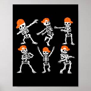Halloween Shirt Boys Kids Toddler Dancing Skeleton Poster