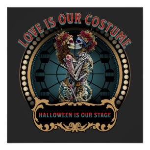 Halloween Shirt Dancing Skeleton Tee Coffee Ad Poster