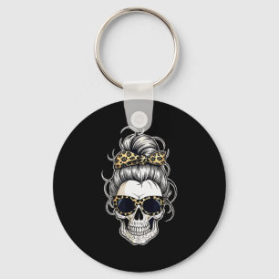 Halloween Shirt For Women Skull , Leopard  Key Ring