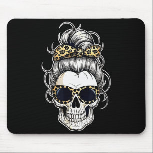 Halloween Shirt For Women Skull , Leopard Mouse Pad