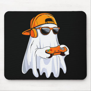 Halloween Shirt Ghost Gamer Video Gaming Boys Men Mouse Pad