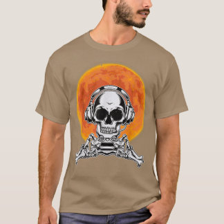 Halloween Shirt Men Boys Gamer Gaming Skeleton Shi
