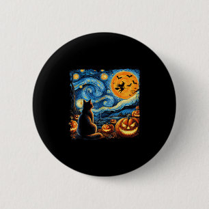 Halloween Shirt Men Women Black Cat Pumpkins Bats 6 Cm Round Badge