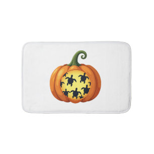 Halloween Shirt Pumpkin Turtle Sea Halloween Costu Bath Mat
