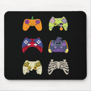 Halloween Shirt Skeleton Zombie Gaming Controllers Mouse Pad