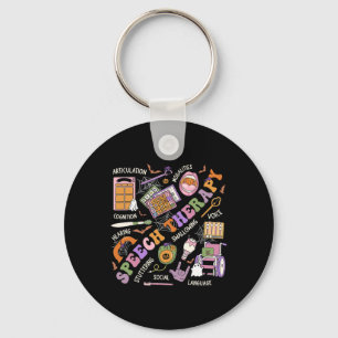 Halloween Shirt Speech Therapy Halloween Cute Ghos Key Ring