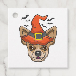 Halloween Shirt Witch Chihuahua Costume Gift Favour Tags