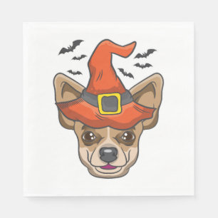 Halloween Shirt Witch Chihuahua Costume Gift Napkin