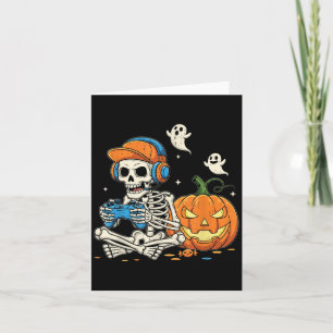 Halloween Shirts Cool Teen Boy Skeleton Gaming Men Card